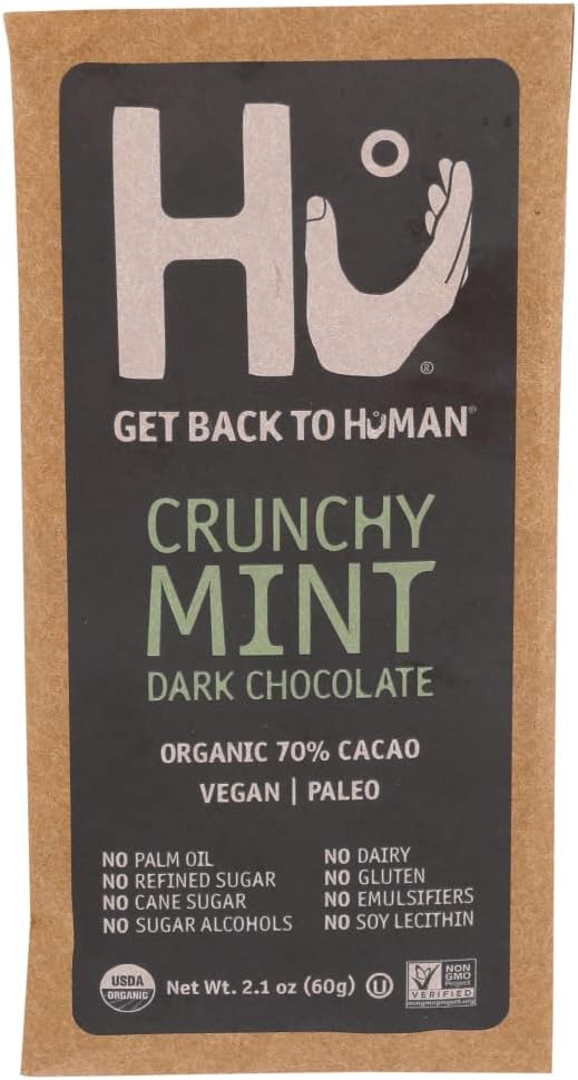 Hu Kitchen, Bar Chocolate Crunchy Mint, 2.1 Ounce