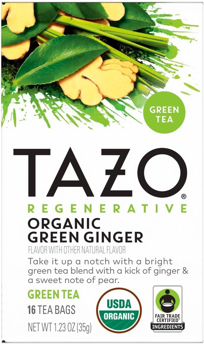 TAZO Regenerative Green Tea, Green Ginger, 16 Tea Bags