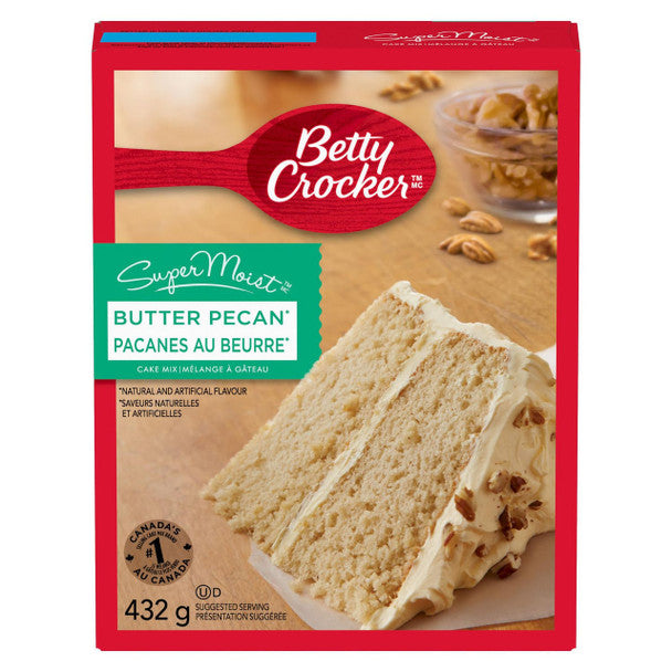 Betty Crocker SuperMoist Butter Pecan Cake Mix, 432g/15 oz. Box .