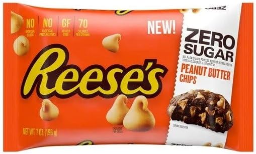 Reese's Zero Sugar Peanut Butter Baking Chips, Bag 7 oz