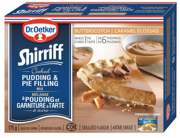 Dr.Oetker Shirriff Butterscotch Cooked Pudding & Pie Filling 175g/6.2 oz .