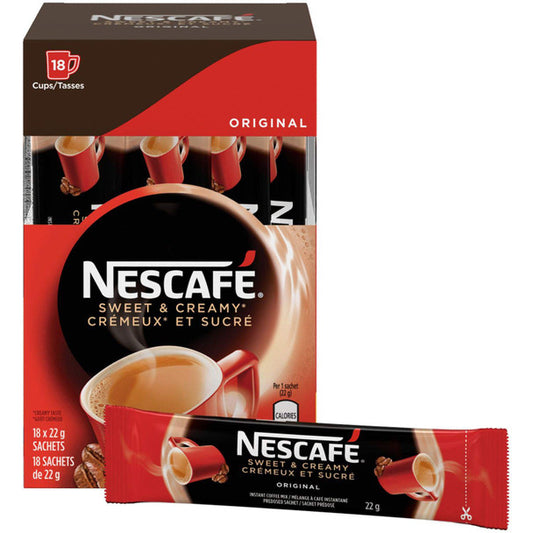 Nescafe Sweet & Creamy Original Sachets, 18ct x 22g, .