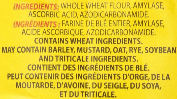 Robin Hood Whole Wheat All Purpose Flour 2.5kg/5.51lbs Ingredients Information