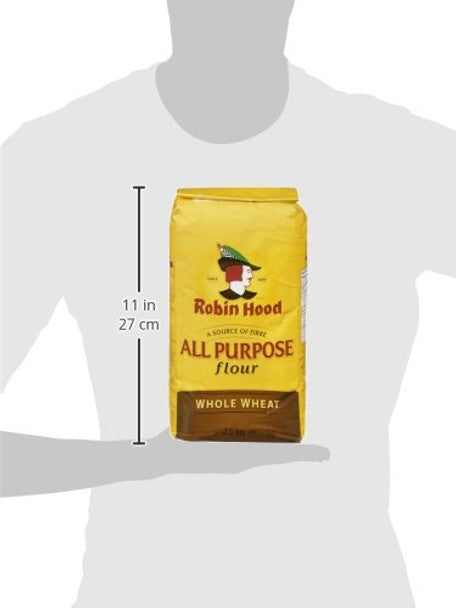 Robin Hood Whole Wheat All Purpose Flour 2.5kg/5.51lbs Package Size