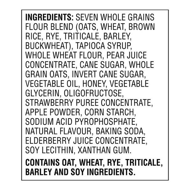 Kashi Strawberry 7 Grain Cereal Bars, 5x35g, 175g/6.2 oz Ingredients List
