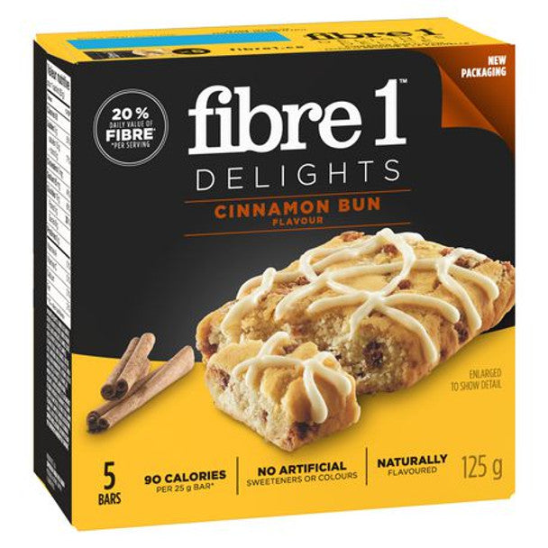 Buy Fibre 1 Delights Soft Baked bar - Cinnamon Bun, 5 Count,125g/4.4oz