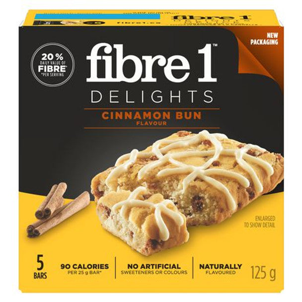 Get Fibre 1 Delights Soft Baked bar - Cinnamon Bun, 5 Count,125g/4.4oz