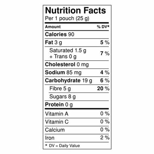 Fibre 1 Delights Soft Baked bar - Cinnamon Bun, 5 Count,125g/4.4oz Nutrition Facts