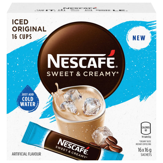 Nescafe Sweet & Creamy Iced Coffee, Instant Coffee Sachets, 16x16g .