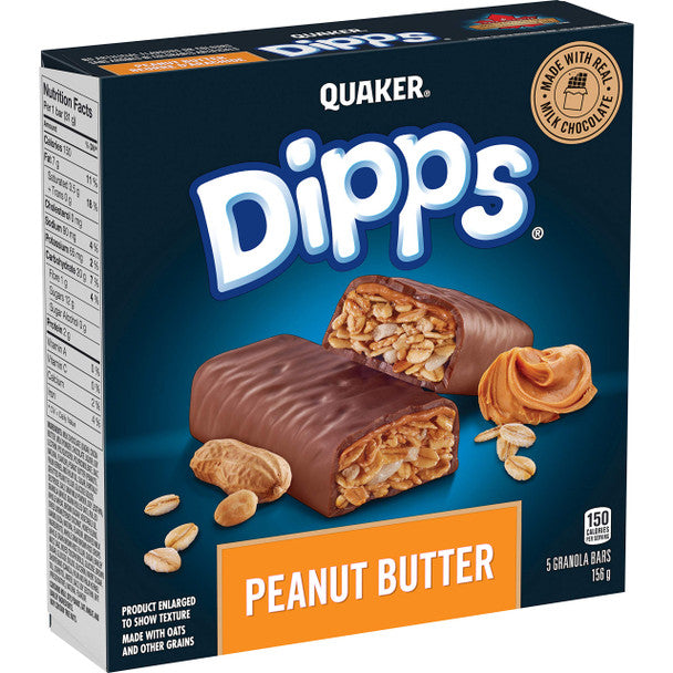 Quaker Dipps Peanut Butter Granola Bars, 5 Bar Pack