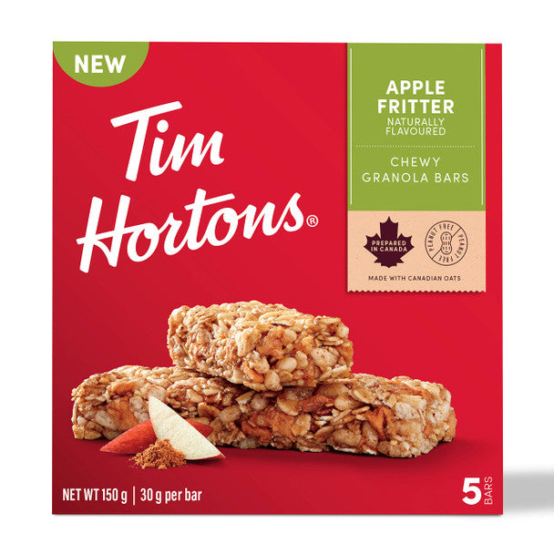 Tim Hortons Apple Fritter Granola Bars, Peanut Free, 5 Count, .