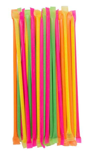 Neon Lazers Candy Powder Filled Straws, 120ct Box., .
