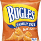 Bugles Crispy Corn Snacks, Nacho Cheese, Family Size Snack Bag, 411g