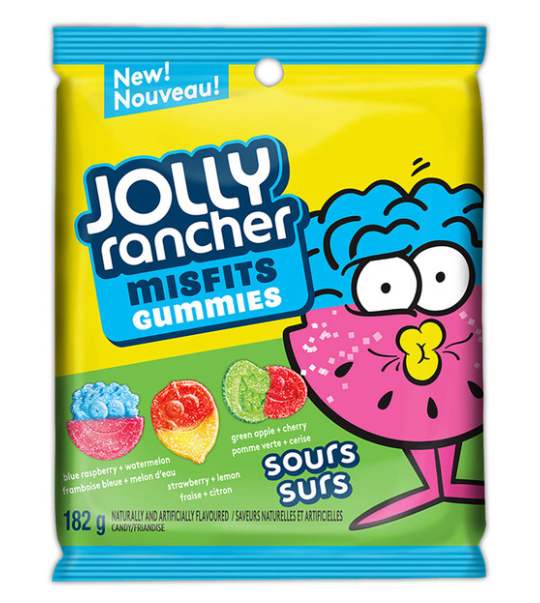 Jolly Rancher Misfit Assorted Sour Gummies, 182g/6.4oz. .