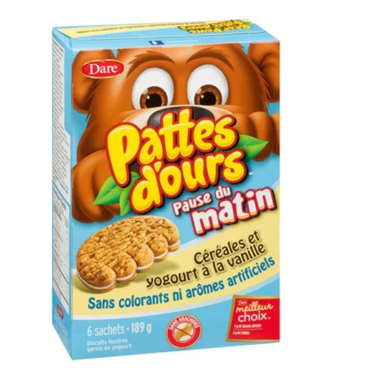 Dare Bear Paws Morning Snack Cereal & Fruit Filled Cookies 189g - Peanut Free