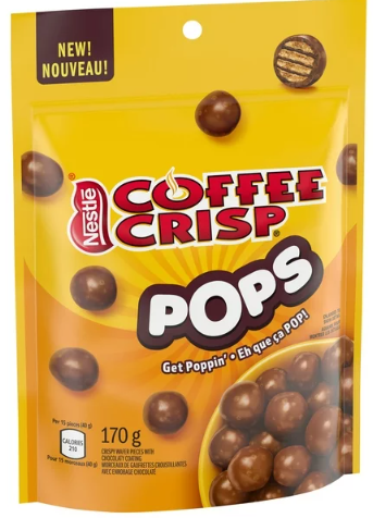 COFFEE CRISP POPS Chocolaty Snacks Pouch 170 g, E-COFFEE CRISP CF CRS PS (12X170GR)