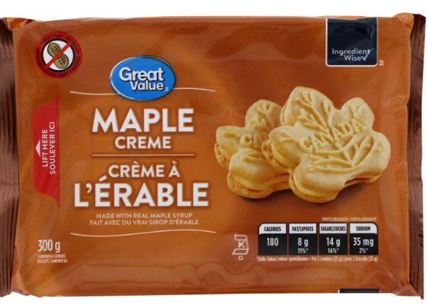 Great Value Maple Creme Sandwich Cookies