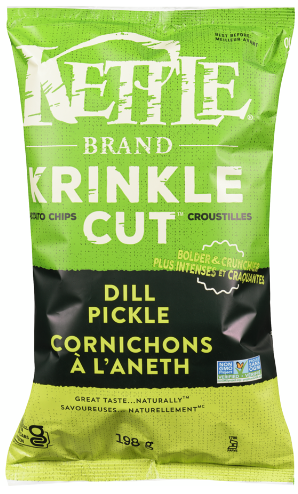 KETTLE Krinkle Cut Potato Chips Dill Pickle