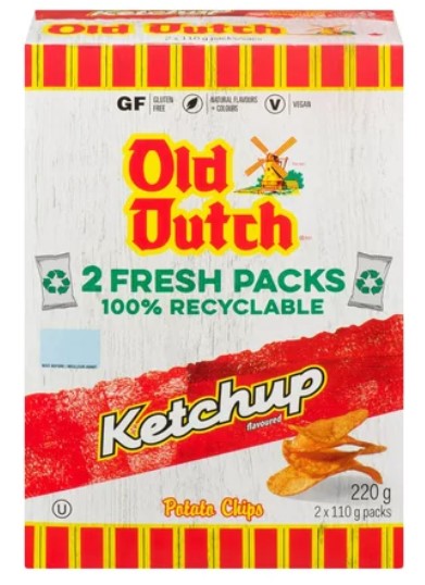 Old Dutch Ketchup Boxed Potato Chips - 220g