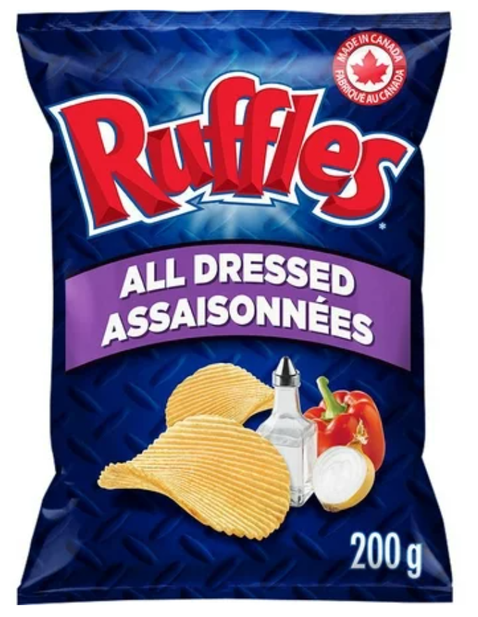 Ruffles All Dressed Flavoured Potato Chips 200g