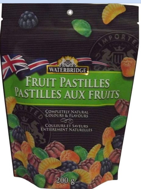 Waterbridge Natural Fruit Pastilles Sweets Imported from Canada | Natural Colors and Flavors | Mix Fruit, Multi-colored | 200g (Pack of 1)