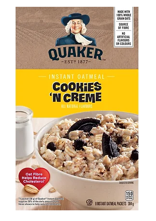 Buy Quaker Cookies 'N Creme Instant Oatmeal - 304g