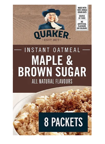 Buy Quaker Maple & Brown Sugar Instant Oatmeal - 344g