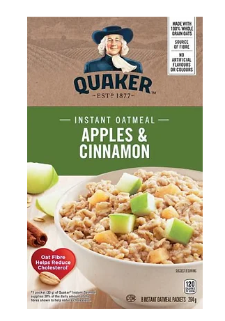 Buy Quaker Apples & Cinnamon Instant Oatmeal - 264g