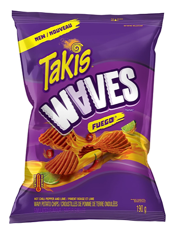 Takis Waves Fuego Hot Chili Pepper and Lime Wavy Potato Chips 190g