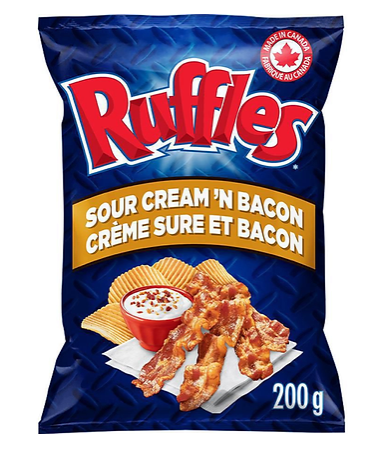 Ruffles Sour Cream 'n Bacon Potato Chips 220g