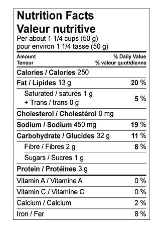 Humpty Dumpty Original Party Mix - 280g Nutritional Information