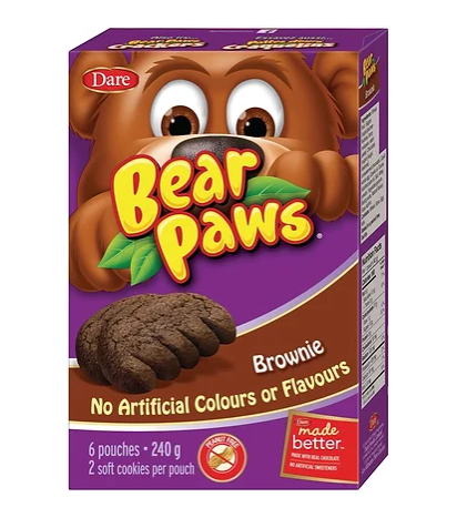 Dare Bear Paws Brownie Soft Cookies 6 Pouches - 240g