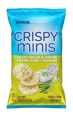 Quaker Crispy Minis Sour Cream and Onion Rice Chips - 100g