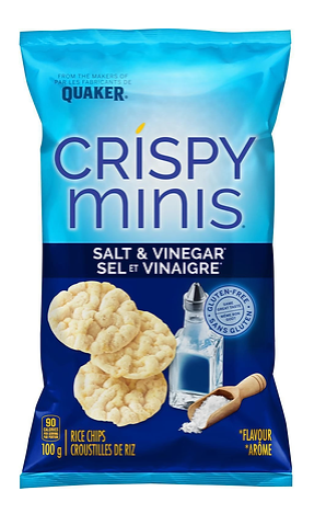 Quaker Crispy Minis Salt & Vinegar Rice Chips - 100g