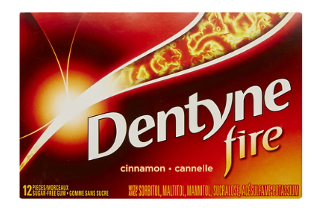 Dentyne Fire Bubble Gum, Cinnamon - 12x12 - .44lb(204g)