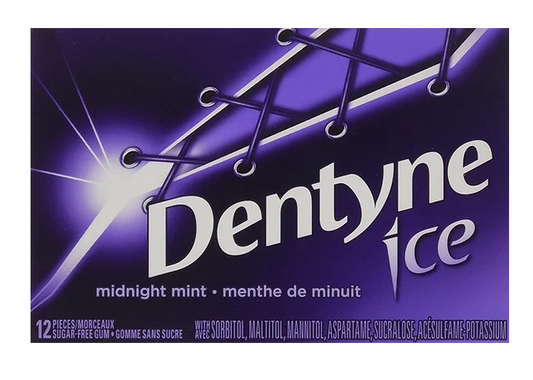 Dentyne Ice Bubble Gum, Midnight Mint - 12x12 - .44lb(204g)