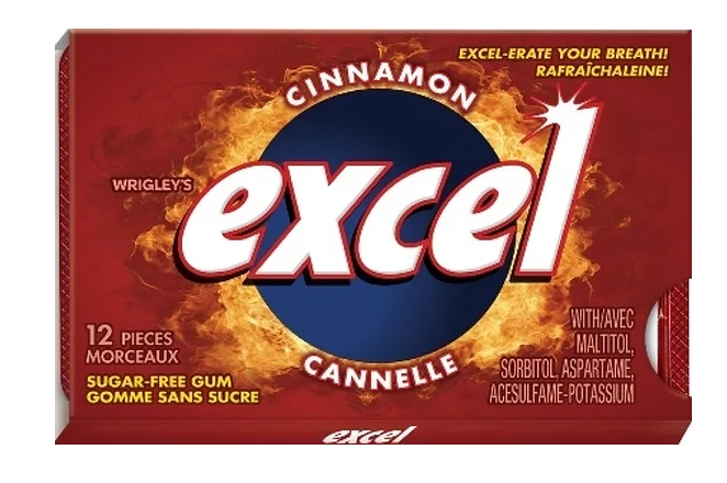 Excel Sugar-Free Gum, Cinnamon - 12x12 - .62lb(281)