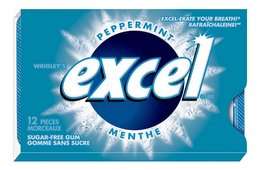 Excel Sugar-Free Gum, Peppermint - 12x12 - .75lb(340g)