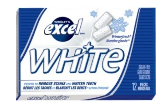 Excel White Sugar-Free Gum, Winterfresh - 12x12 - .66lb(299g)