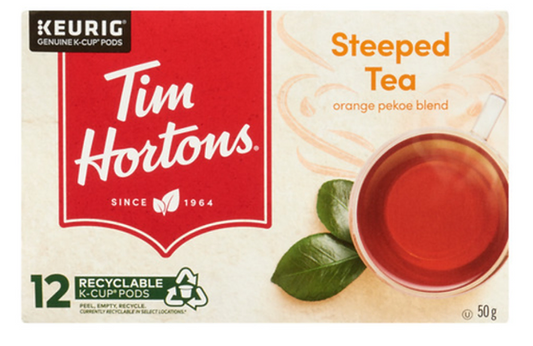Tim Hortons Orange Pekoe Steeped Tea 12 K-Cups - 50g