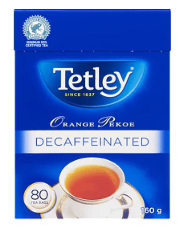 Tetley Decaffeinated Orange Pekoe Tea 80 Bags - 160g