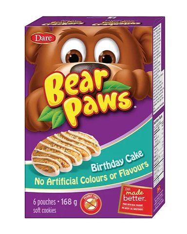 Dare Bear Paws Birthday Cake Soft Cookies 6 Pouches - 168g