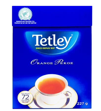 Tetley Orange Pekoe Tea 72 Bags - 227g