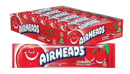 Airheads Taffy Bars Cherry - 36ct - 562g