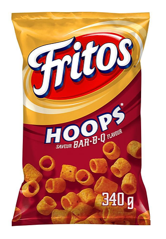 Fritos Hoops Bar-B-Q Corn Chips 340g