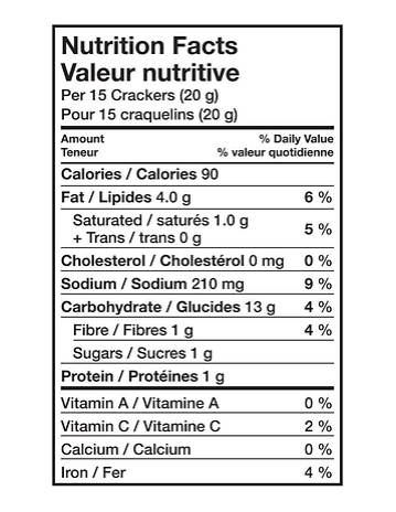 Crispers Barbecue - 145g Nutritional Facts