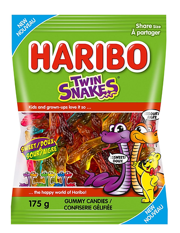 Haribo Twin Snakes Gummy Candy 175g
